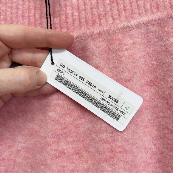 Vionnet Paris Style 150707 Alpaca Wool Pencil Skirt Rhodonite Pink Size 42 (6) - Picture 5 of 13